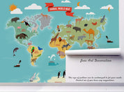 3D Green World Map Wall Mural Wallpaper 80- Jess Art Decoration