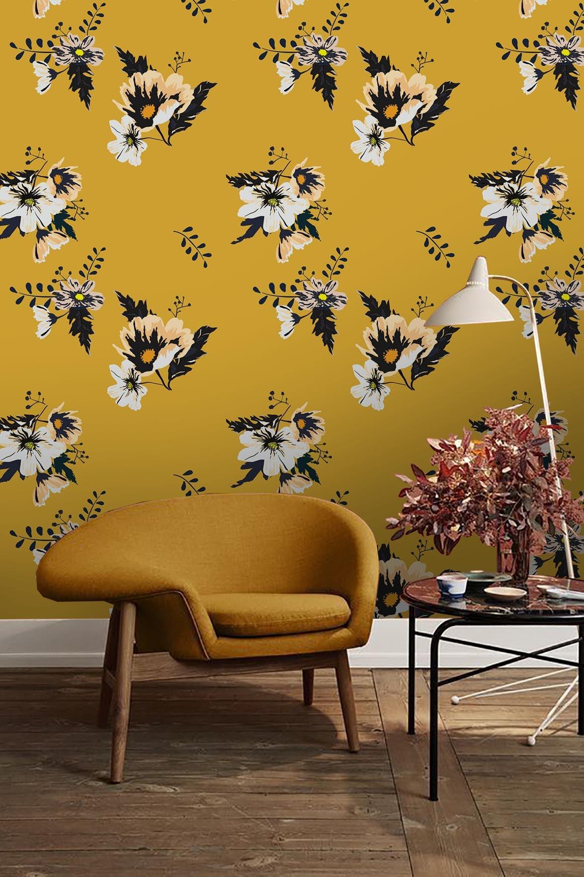 3D Yellow Flowers Wall Mural Wallpaper 54- Jess Art Decoration