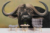 3D Buffalo Head Close-up Wall Mural Wallpaper 22- Jess Art Decoration