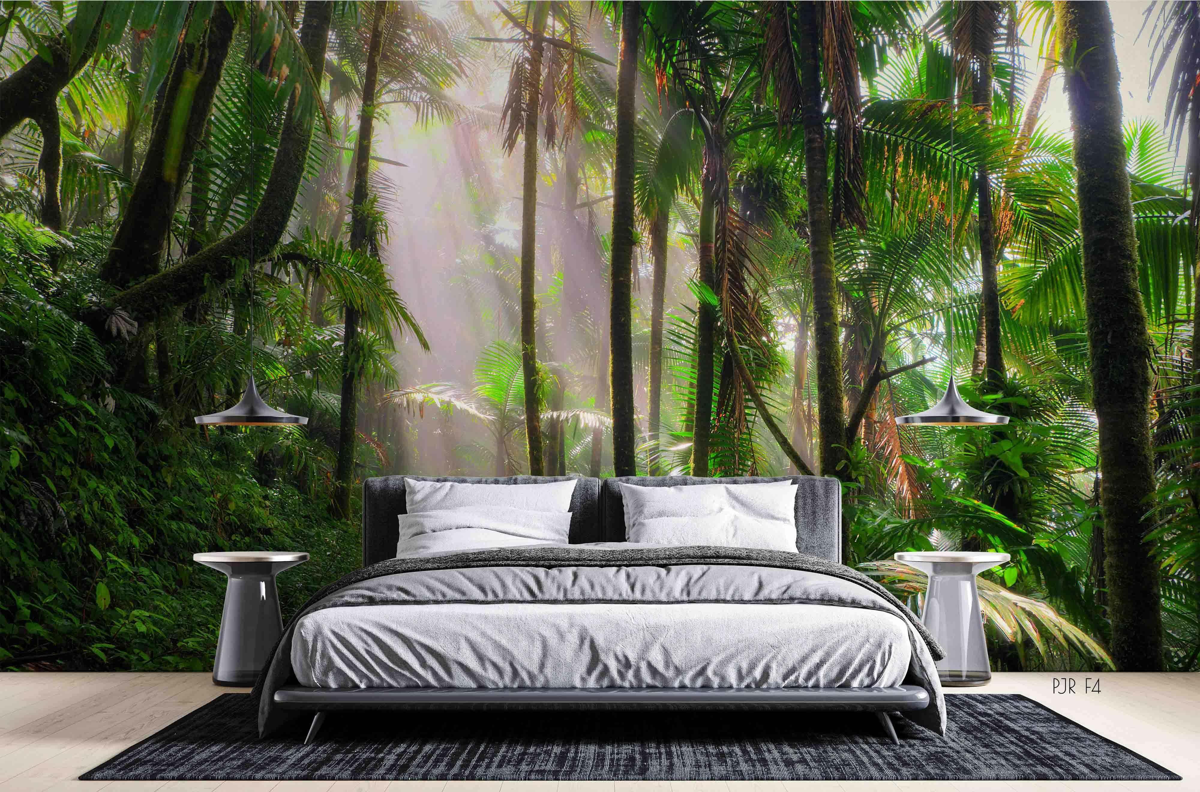 3D Tropical Landscape Tree Leaves Wall Mural Wallpaper WJ 5156- Jess Art Decoration