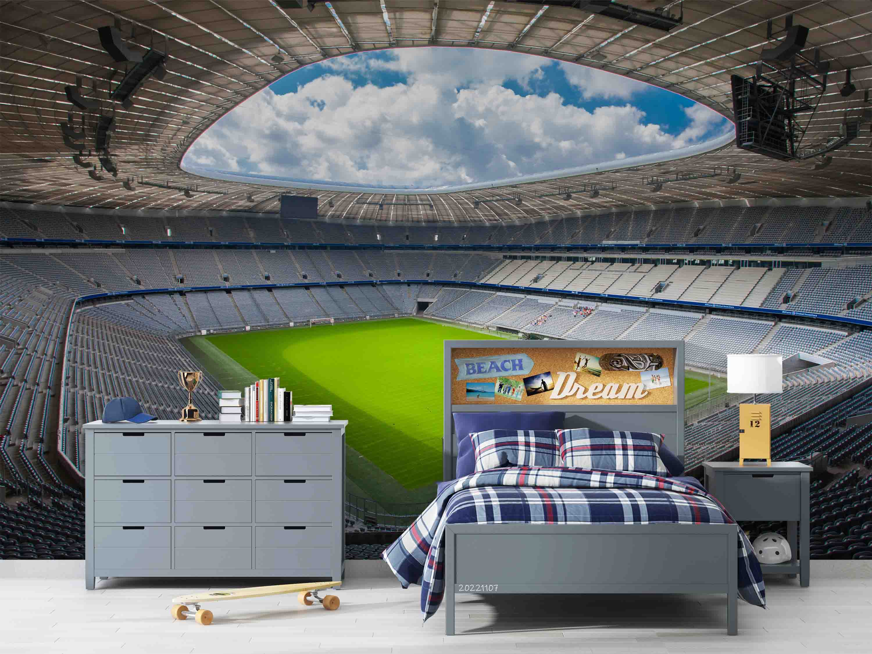 3D Germany Allianz Arena Wall Mural Wallpaper GD 99- Jess Art Decoration