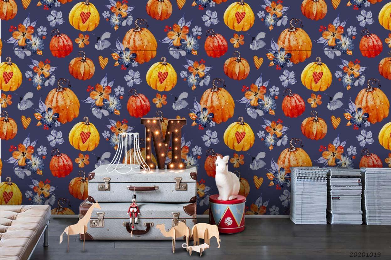 3D Lovely Watercolor Halloween Pattern Wall Mural Wallpaper WJ 9440- Jess Art Decoration