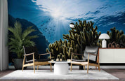 3D Submarine Ocean Fish Coral Wall Mural Wallpaper SF51- Jess Art Decoration