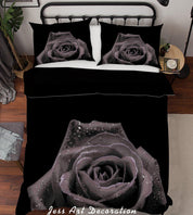 3D Flowers Black Rose Quilt Cover Set Bedding Set Pillowcasesn 44- Jess Art Decoration