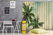 3D Sky Coconut Tree Curtains and Drapes LQH 100- Jess Art Decoration