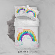 3D White Rainbow Quilt Cover Set Bedding Set Duvet Cover Pillowcases SF83- Jess Art Decoration