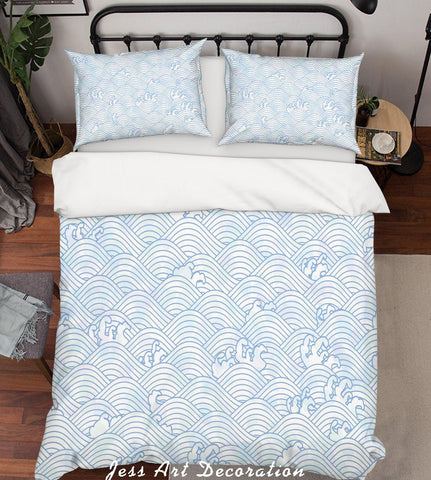 3D Abstract Waves Quilt Cover Set Bedding Set Pillowcases 44- Jess Art Decoration