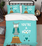 3D Cartoon Owl Green Quilt Cover Set Bedding Set Pillowcases 163- Jess Art Decoration
