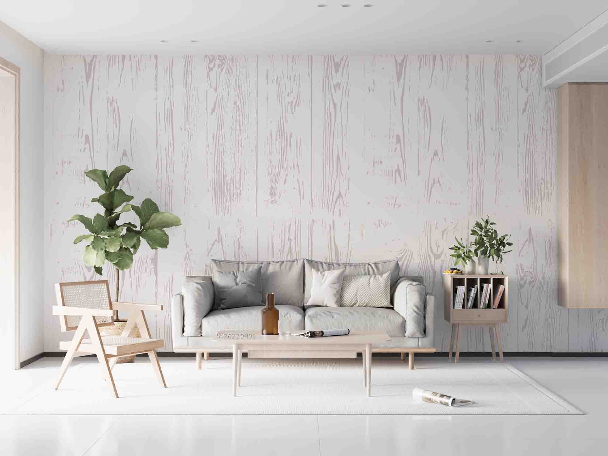 3D Vintage White Wooden Plank Texture Wall Mural Wallpaper GD 2618- Jess Art Decoration