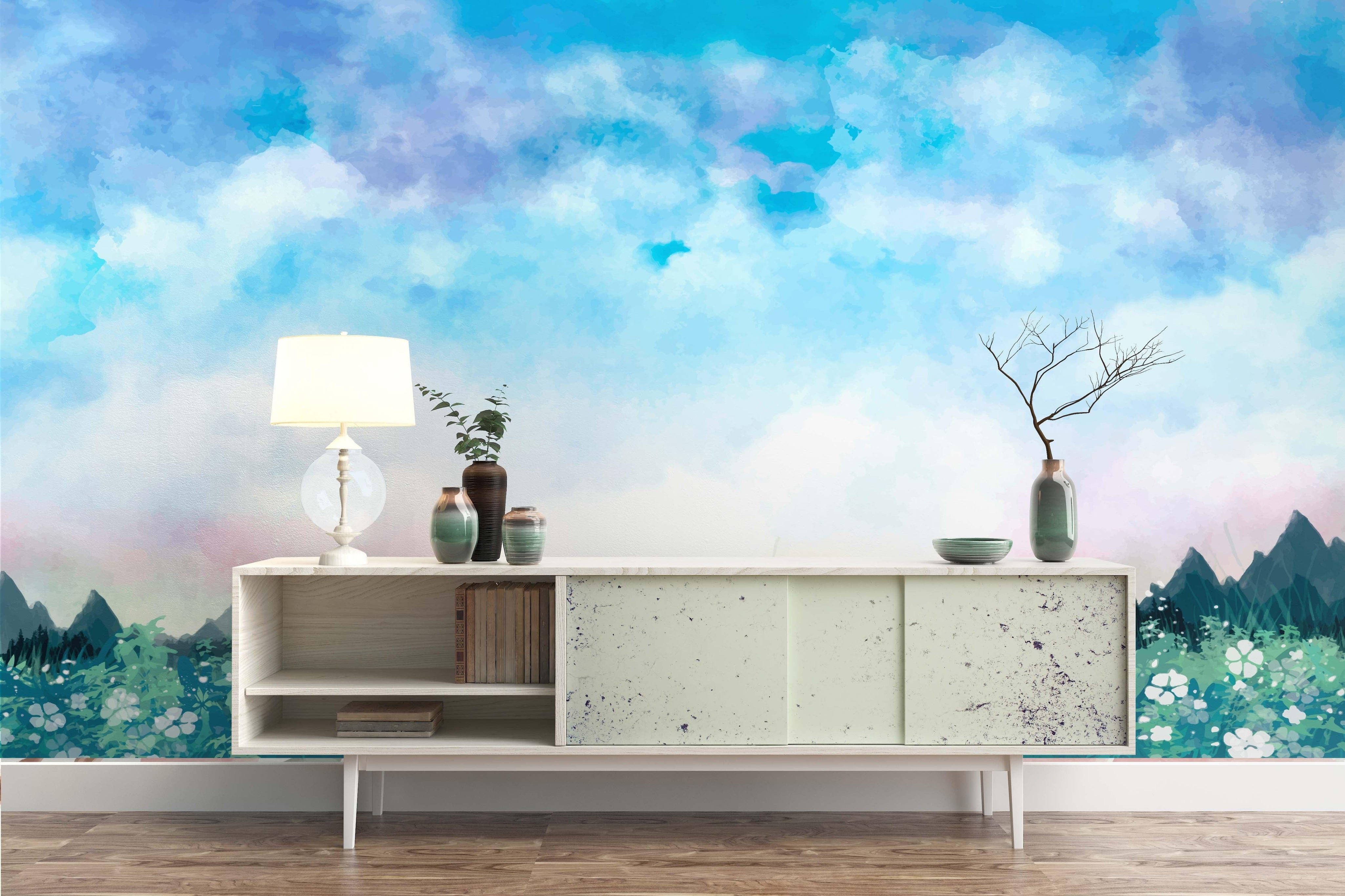 3D Blue Sky White Clouds Wall Mural Wallpaper 45- Jess Art Decoration