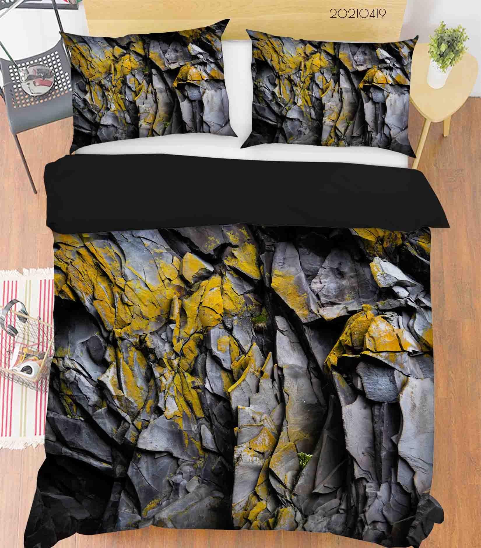 3D Rock Texture Quilt Cover Set Bedding Set Duvet Cover Pillowcases 155- Jess Art Decoration