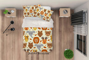 3D Hand drawing Animals Lion Giraff Bear Reindeer Quilt Cover Set Bedding Set Pillowcasesn 76- Jess Art Decoration