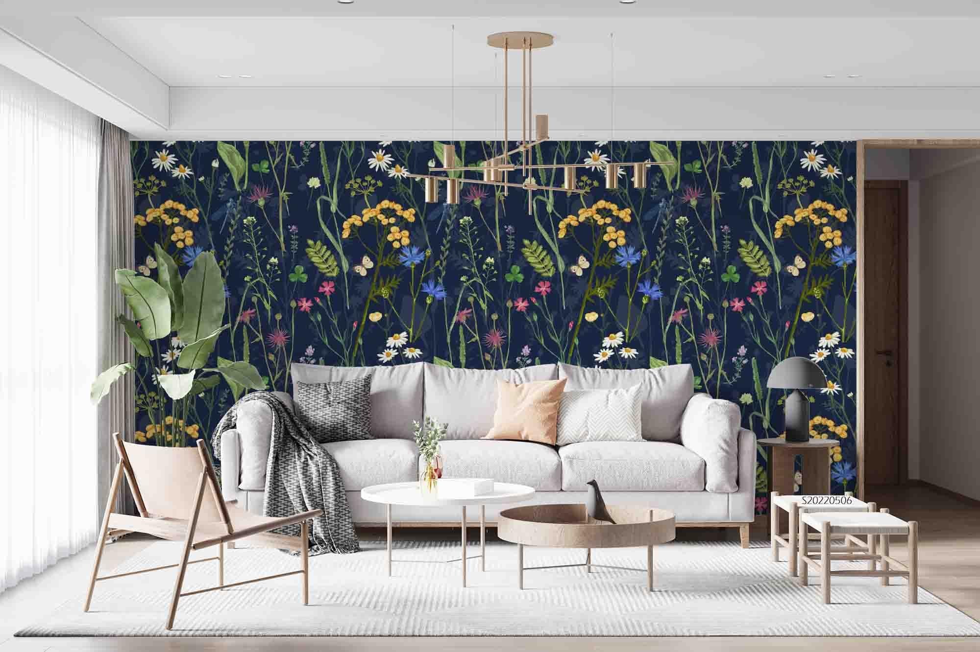 3D Watercolor Plants Leaves Floral Wall Mural Wallpaper GD 4600- Jess Art Decoration