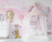 3D bear rabbit moon aircraft hot air balloon wall mural wallpaper 31- Jess Art Decoration