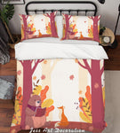 3D Color Cartoon Forest Animals Quilt Cover Set Bedding Set Pillowcases  63- Jess Art Decoration