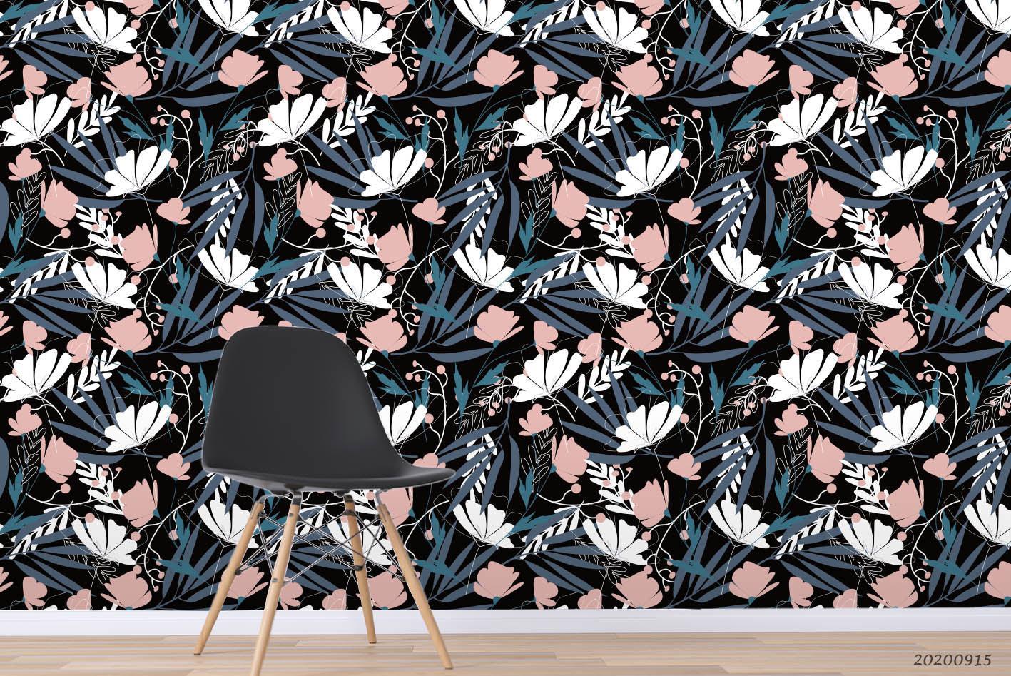 3D Hand Drawn Floral Leaves Plant Pattern Wall Mural Wallpaper LXL- Jess Art Decoration