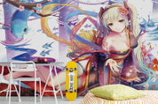3D Anime Girl Character colourful anime girl character mural wall mural wallpaper for teen room