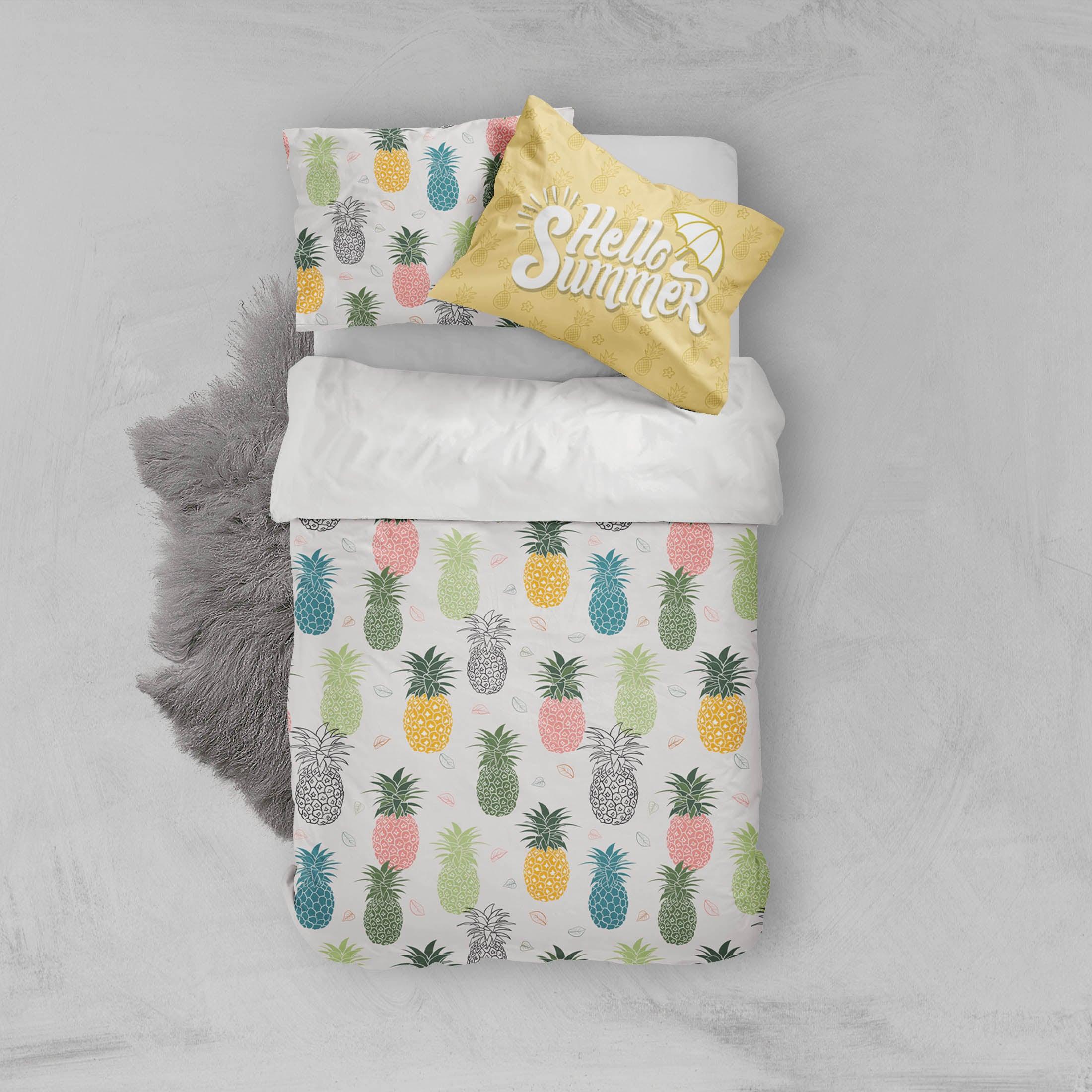 3D Colorful Pineapples Quilt Cover Set Bedding Set Pillowcases 31- Jess Art Decoration
