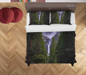 3D Forest Waterfall Landscape Quilt Cover Set Bedding Set Duvet Cover Pillowcases 183- Jess Art Decoration