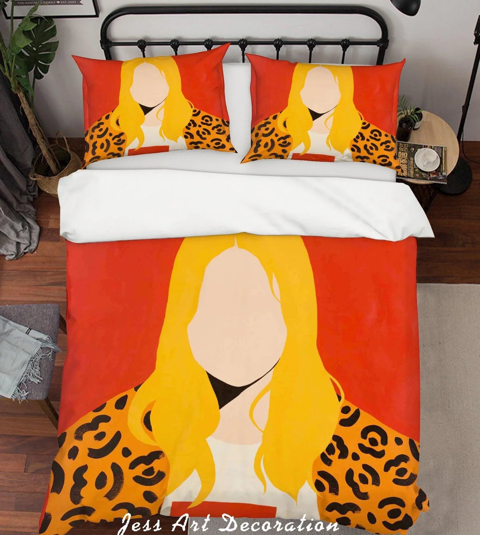 3D Fine Art Abstract Rock Girl Red Quilt Cover Set Bedding Set Duvet Cover Pillowcases LXL- Jess Art Decoration
