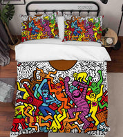 3D Abstract Colorful Funny Illustration Graffiti Quilt Cover Set Bedding Set Duvet Cover Pillowcases 31- Jess Art Decoration