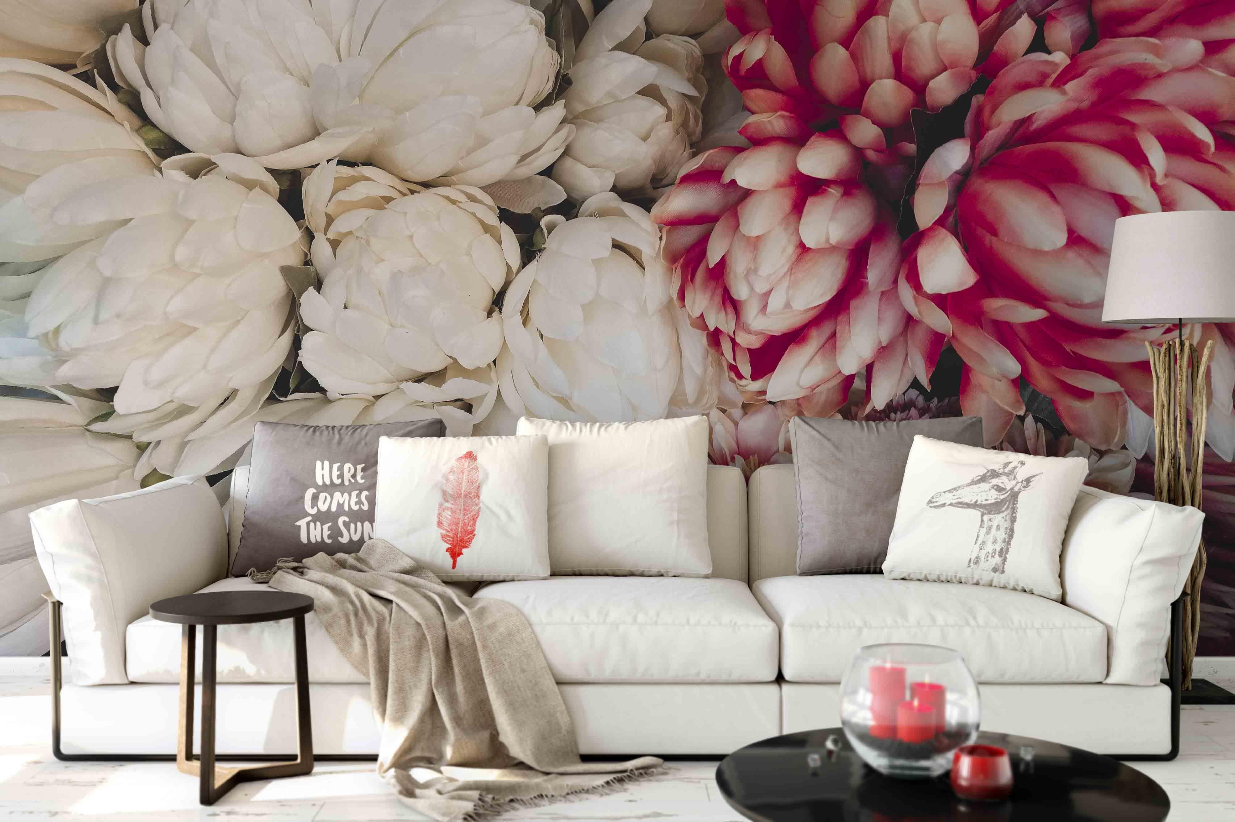 3D White Chrysanthemum Wall Mural Wallpaper 41- Jess Art Decoration