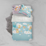 3D Cartoon Doll White Cloud Quilt Cover Set Bedding Set Pillowcases 74- Jess Art Decoration