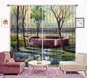 3D Landscape Oil Painting Curtains and Drapes LQH 125- Jess Art Decoration