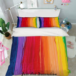 3D Colorful Stripe Quilt Cover Set Bedding Set Pillowcases 58- Jess Art Decoration