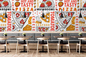 3D Cartoon Pizza Wall Mural Wallpaper SF01- Jess Art Decoration