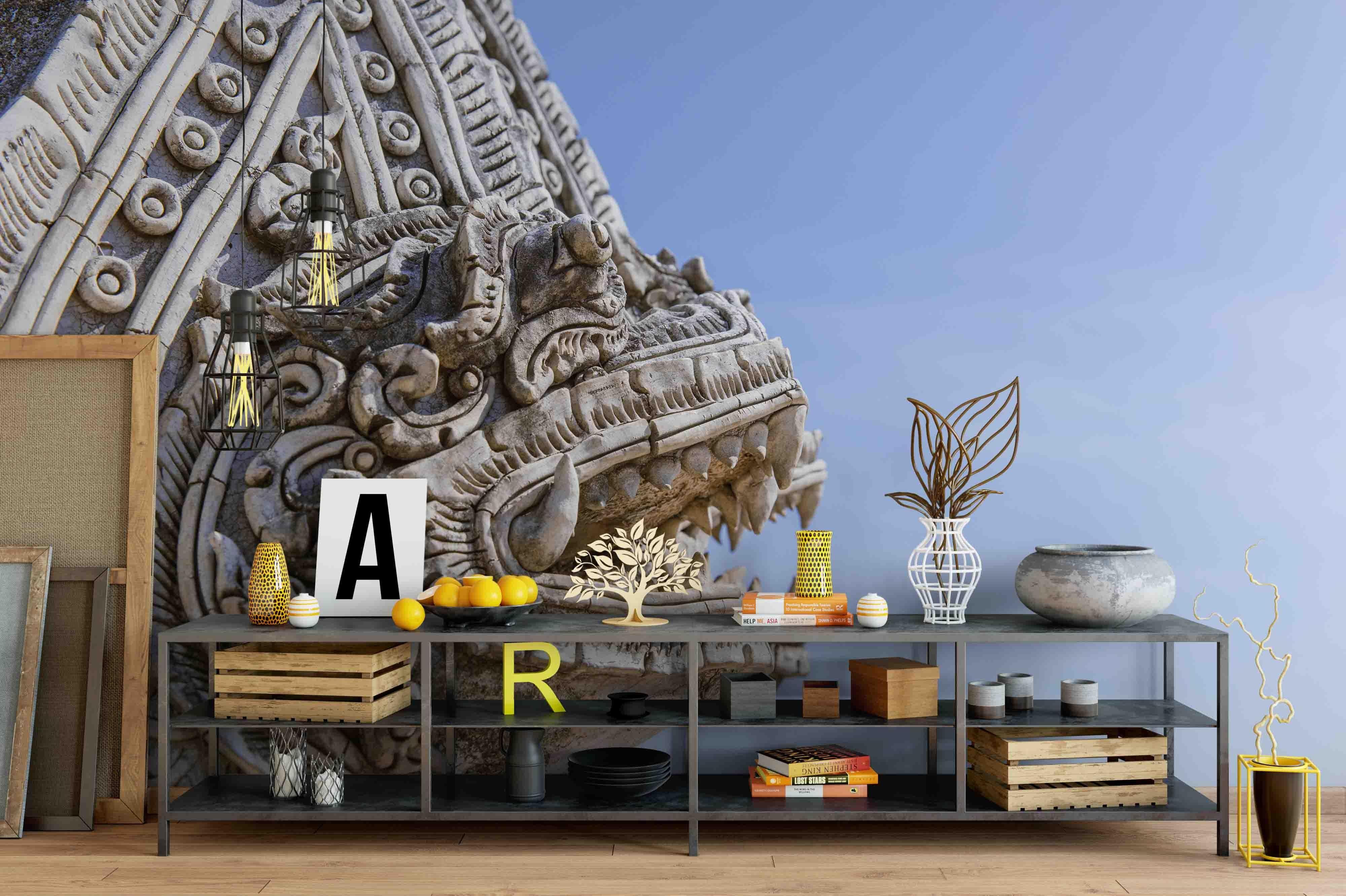 3D Thai Stone Crafts Wall Mural Wallpaper 180- Jess Art Decoration