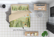 3D Girl Green House Painting Quilt Cover Set Bedding Set Duvet Cover Pillowcases A457 LQH- Jess Art Decoration