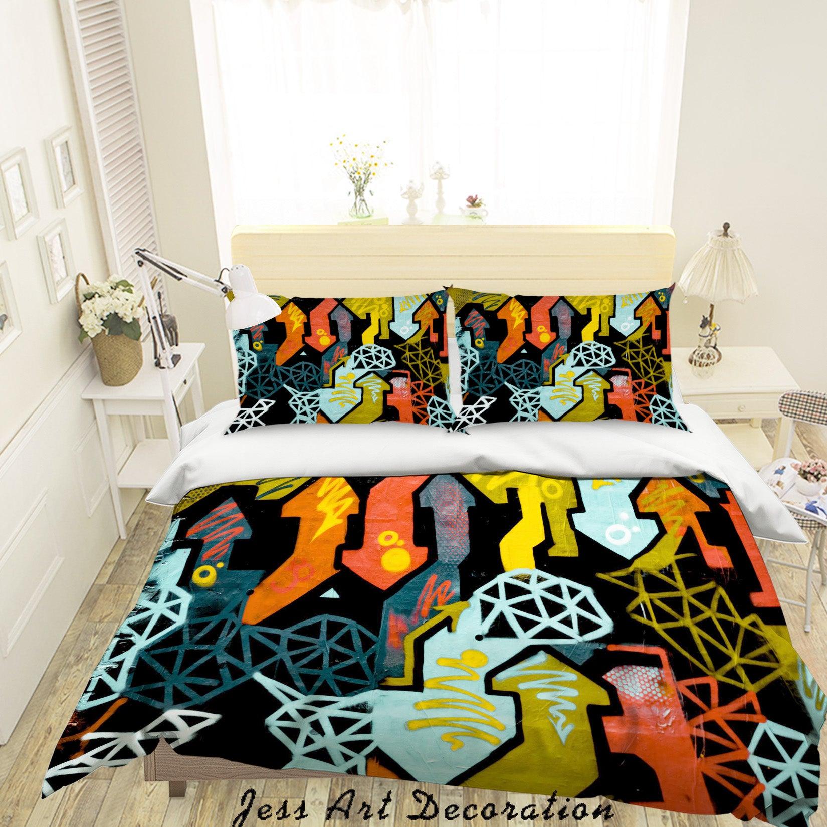 3D Abstract Color Road Sign Quilt Cover Set Bedding Set Duvet Cover Pillowcases LQH A68- Jess Art Decoration