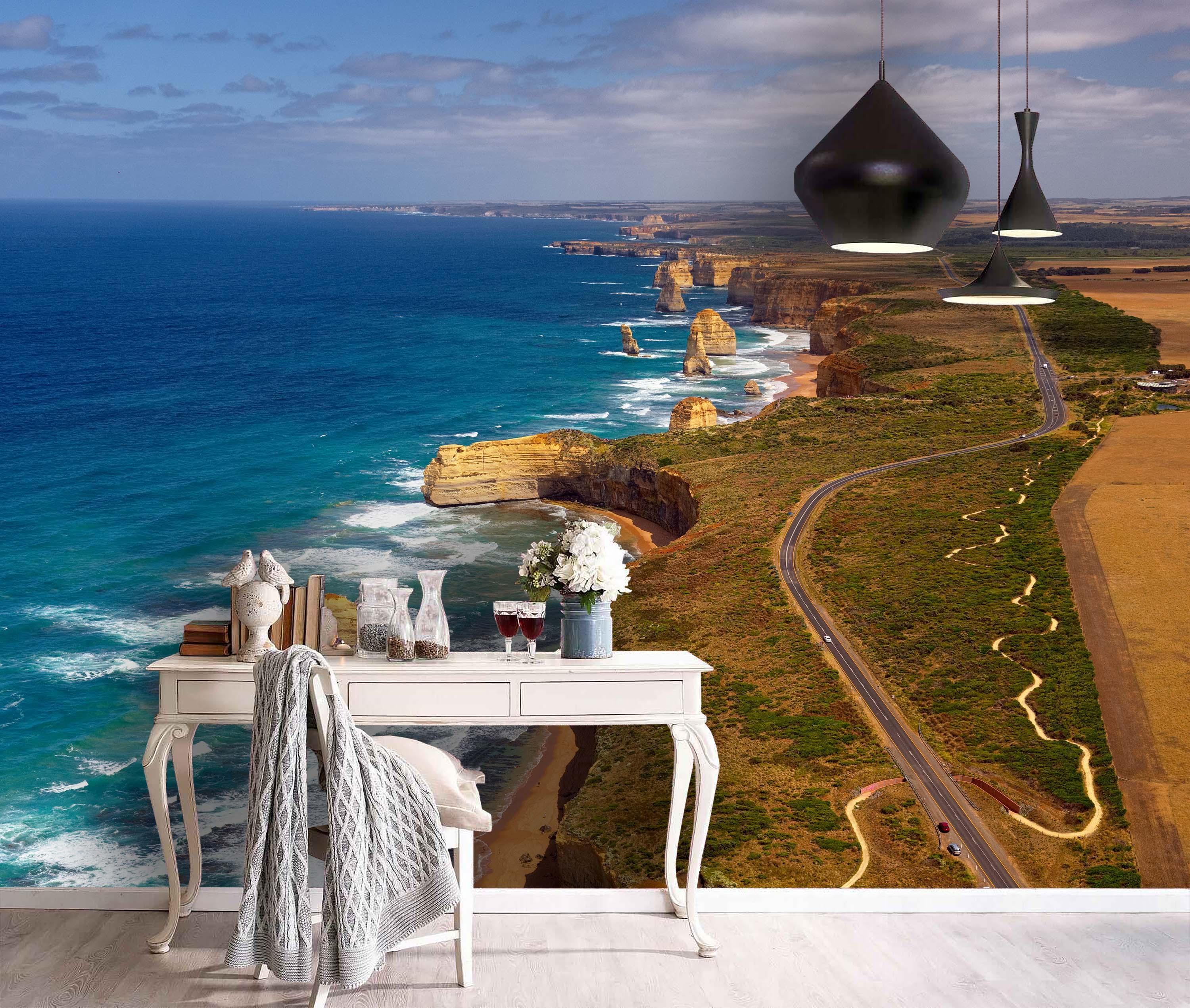 3D Blue Coast Wall Mural Wallpaper 86- Jess Art Decoration