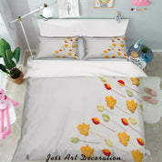 3D Yellow Maple Leaves Quilt Cover Set Bedding Set Pillowcases 64- Jess Art Decoration