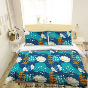 3D Abstract Floral Leaves Quilt Cover Set Bedding Set Duvet Cover Pillowcases 95- Jess Art Decoration