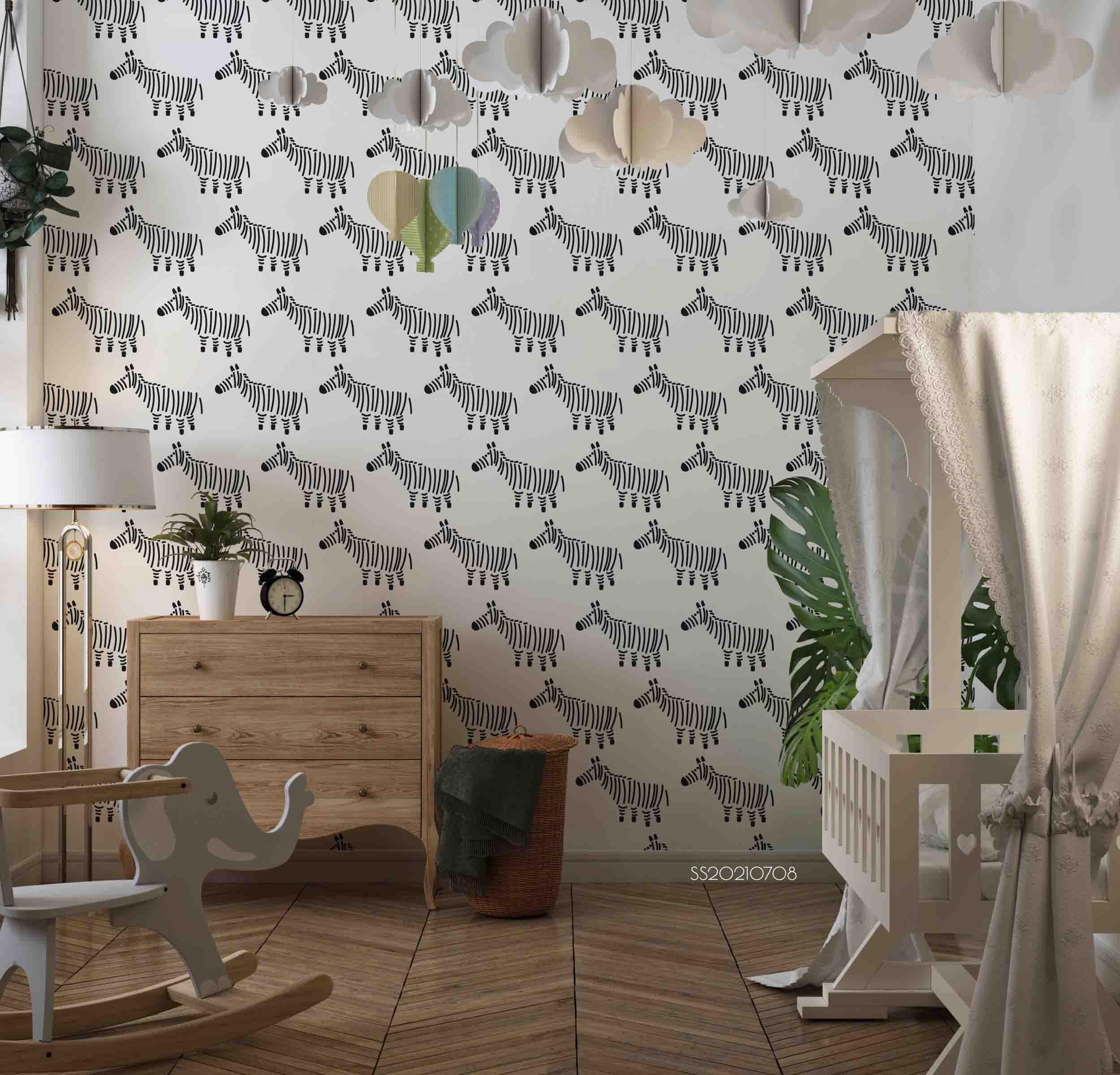 3D Hand Drawn Animal Zebra Wall Mural Wallpaper LQH 37- Jess Art Decoration