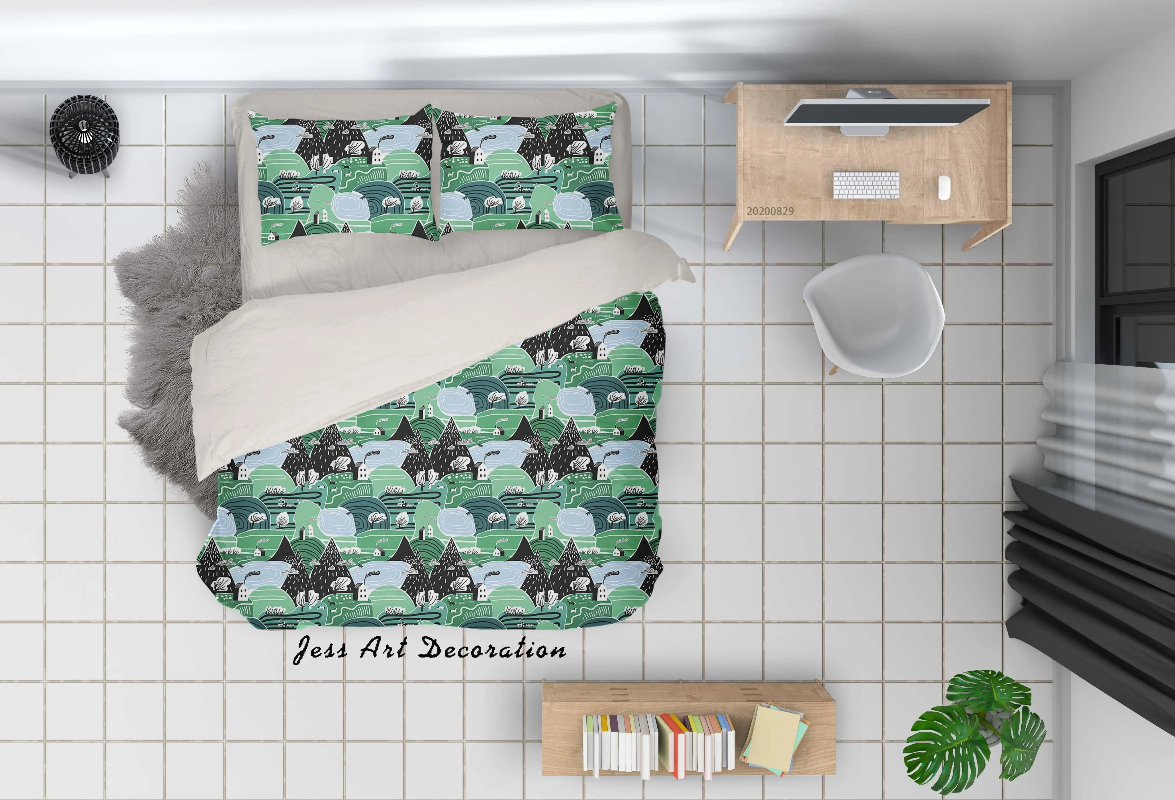 3D Hand Draw Tree Pattern Quilt Cover Set Bedding Set Duvet Cover Pillowcases WJ 3501- Jess Art Decoration