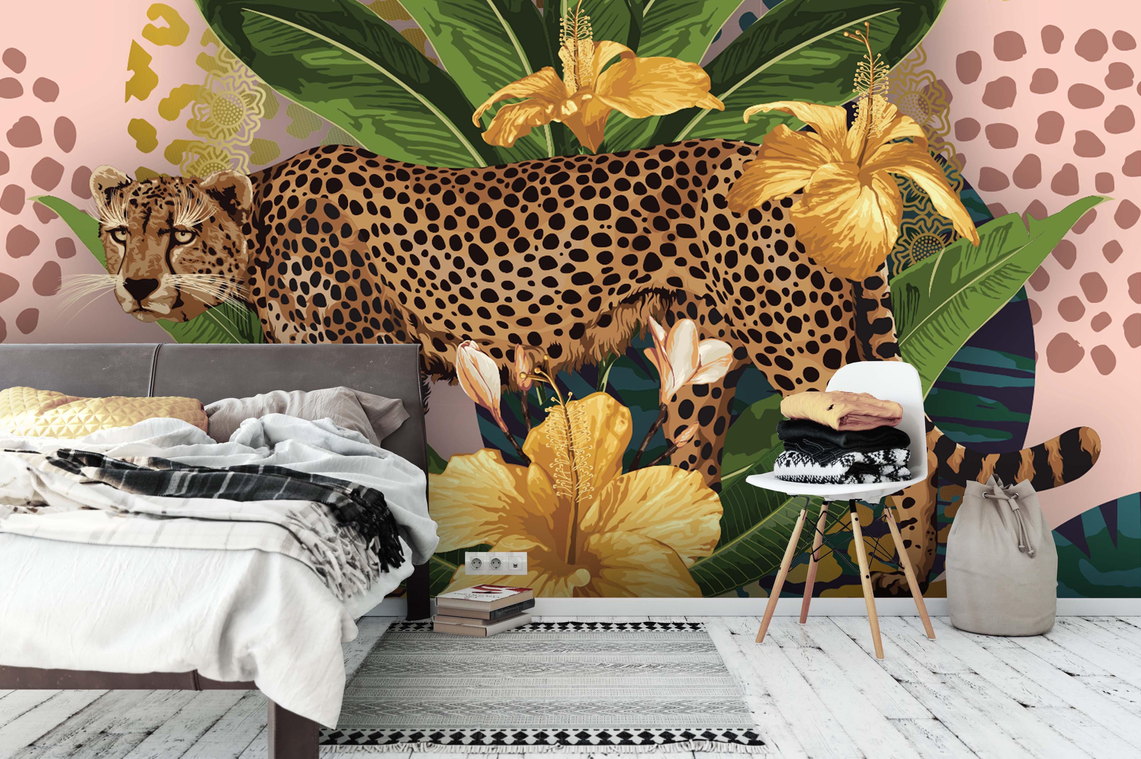 3D Leopard Leaves Wall Mural Wallpaper 49- Jess Art Decoration