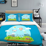 3D Blue Mountains Trees House Bike Aircraft Solar Energy Quilt Cover Set Bedding Set Pillowcases 76- Jess Art Decoration
