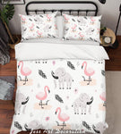 3D Flamingo Elephants Quilt Cover Set Bedding Set Pillowcases 19- Jess Art Decoration