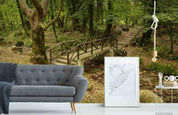 3D Landscape Green Forest Wooden Bridge Wall Mural Wallpaper LQH 479- Jess Art Decoration