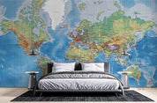 3D World Map Wall Mural Wallpaper WJ 5235- Jess Art Decoration
