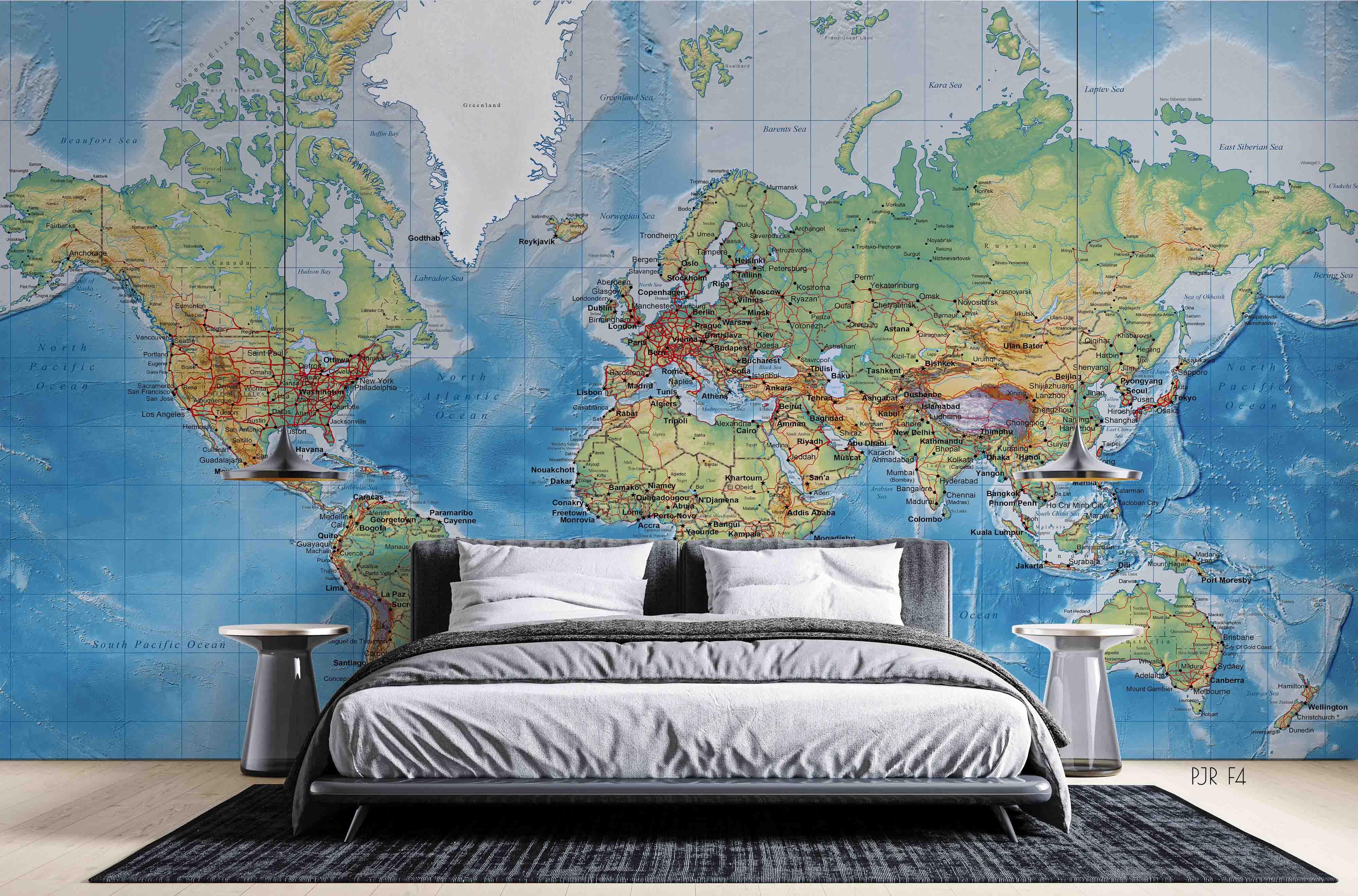 3D World Map Wall Mural Wallpaper WJ 5235- Jess Art Decoration