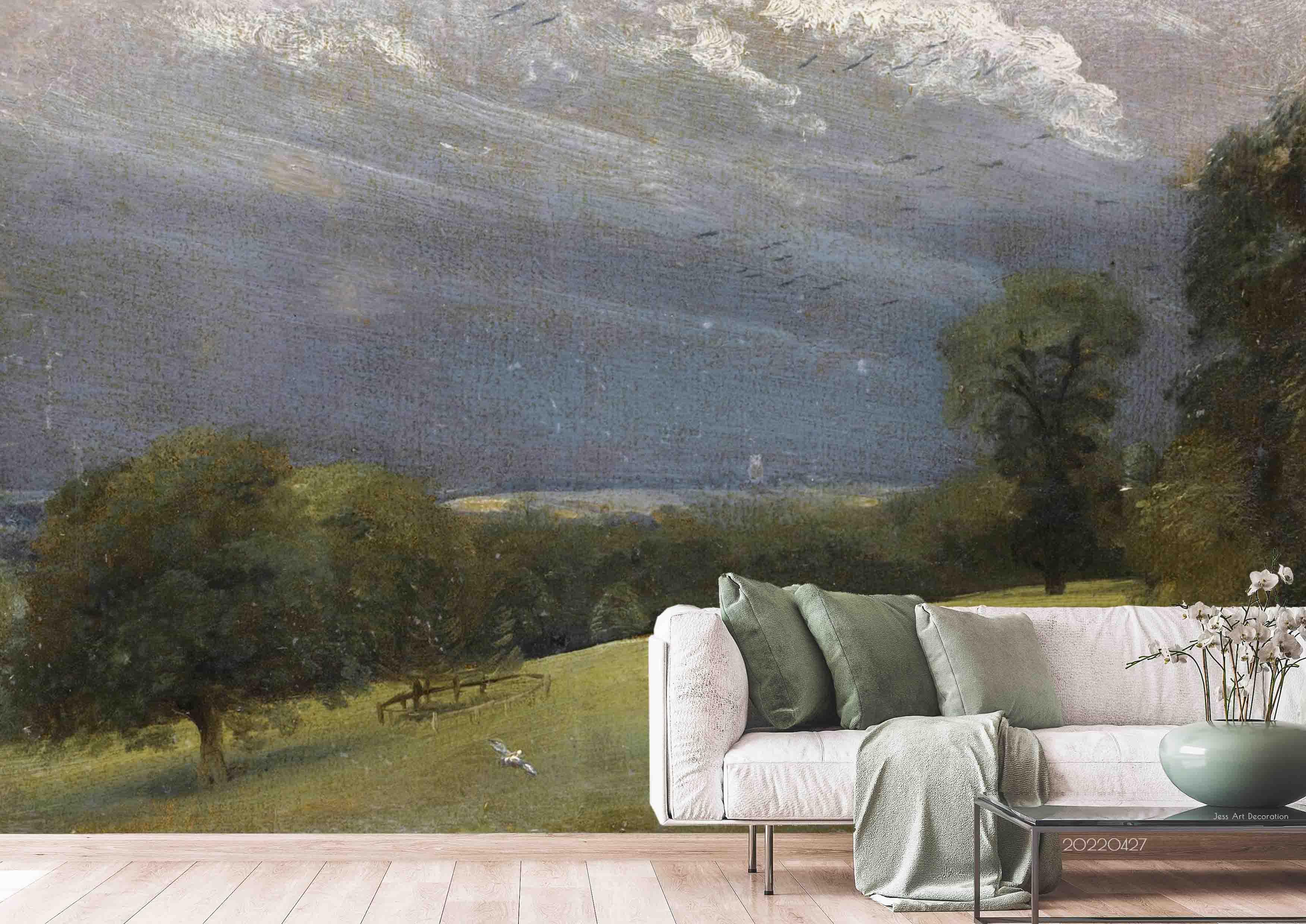 3D Woods Hillside Landscape Oil Painting Wall Mural Wallpaper GD 4513- Jess Art Decoration