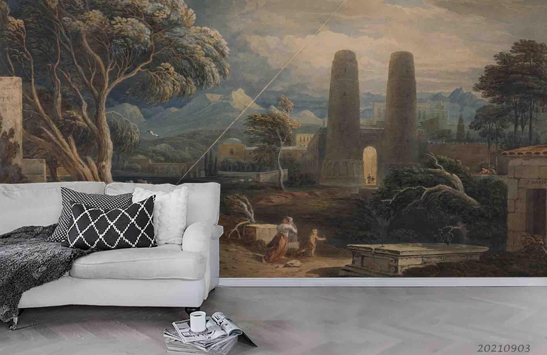 3D Nature Landscape Oil Painting Wall Mural Wallpaper LQH 122- Jess Art Decoration