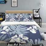 3D Black White Leaves Flowers Quilt Cover Set Bedding Set Pillowcases  179- Jess Art Decoration