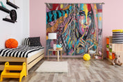 3D Colorful Graffiti Woman Curtains and Drapes A22- Jess Art Decoration