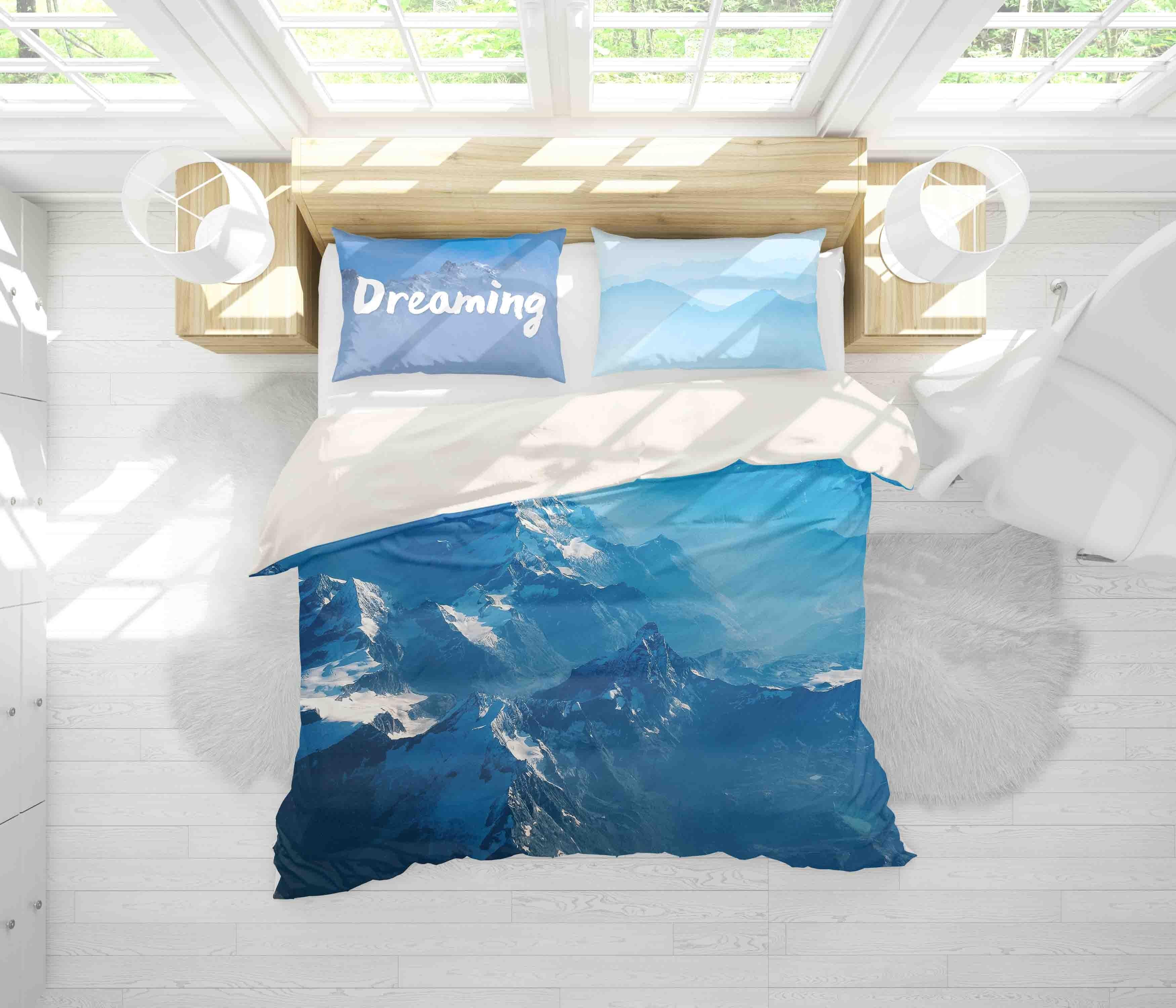 3D Blue Sky Mountain Quilt Cover Set Bedding Set Pillowcases 150- Jess Art Decoration