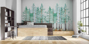 3D Hand Draw Pine Forest Wall Mural Wallpaper sww 283- Jess Art Decoration